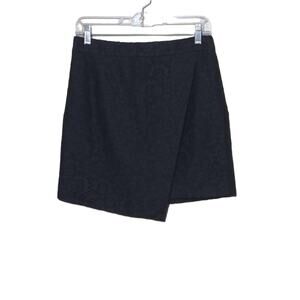 Madewell Lace Asymmetrical Mini Skirt in Black- Size 4